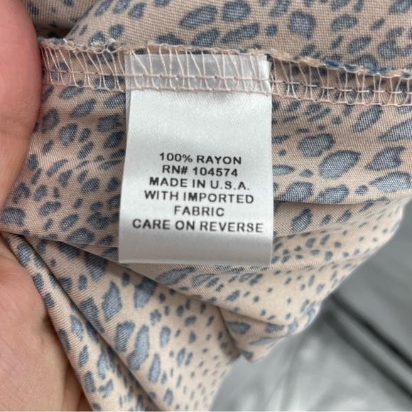 RTR NOW Dot Midi Slip Skirt Sz XL cream blue - Picture 7 of 8